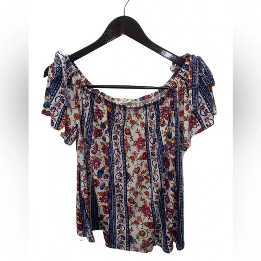 Pink Rose Floral Boho Top